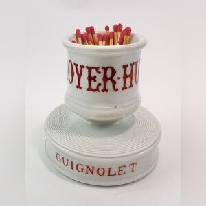 Antique French Match Strike & Holder Advertising Roger-Hutin Absinthe Spirits